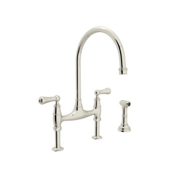 Perrin & Rowe U.4719L-PN-2 – Georgian Era™ Bridge Kitchen Faucet