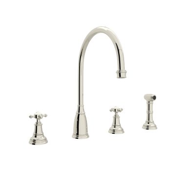 Perrin & Rowe U.4735X-PN-2 – Georgian Era™ Two Handle Kitchen Faucet