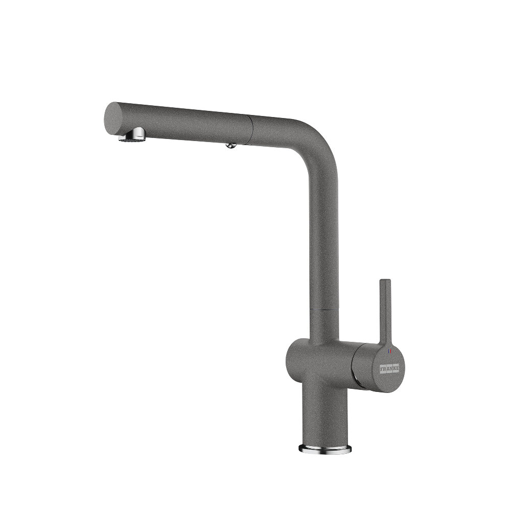 Franke Active 12.25-inch Contemporary Single Handle Pull-Out Faucet in Stone Grey, ACT-PO-STG Franke Active 12.25-inch Contemporary Single Handle Pull-Out Faucet in Stone Grey, ACT-PO-STG