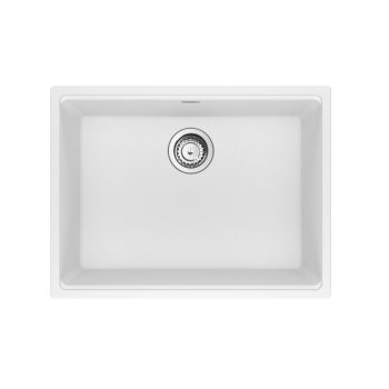 Franke Maris Undermount 25-in x 18.94-in Granite Single Bowl Kitchen Sink in Polar White