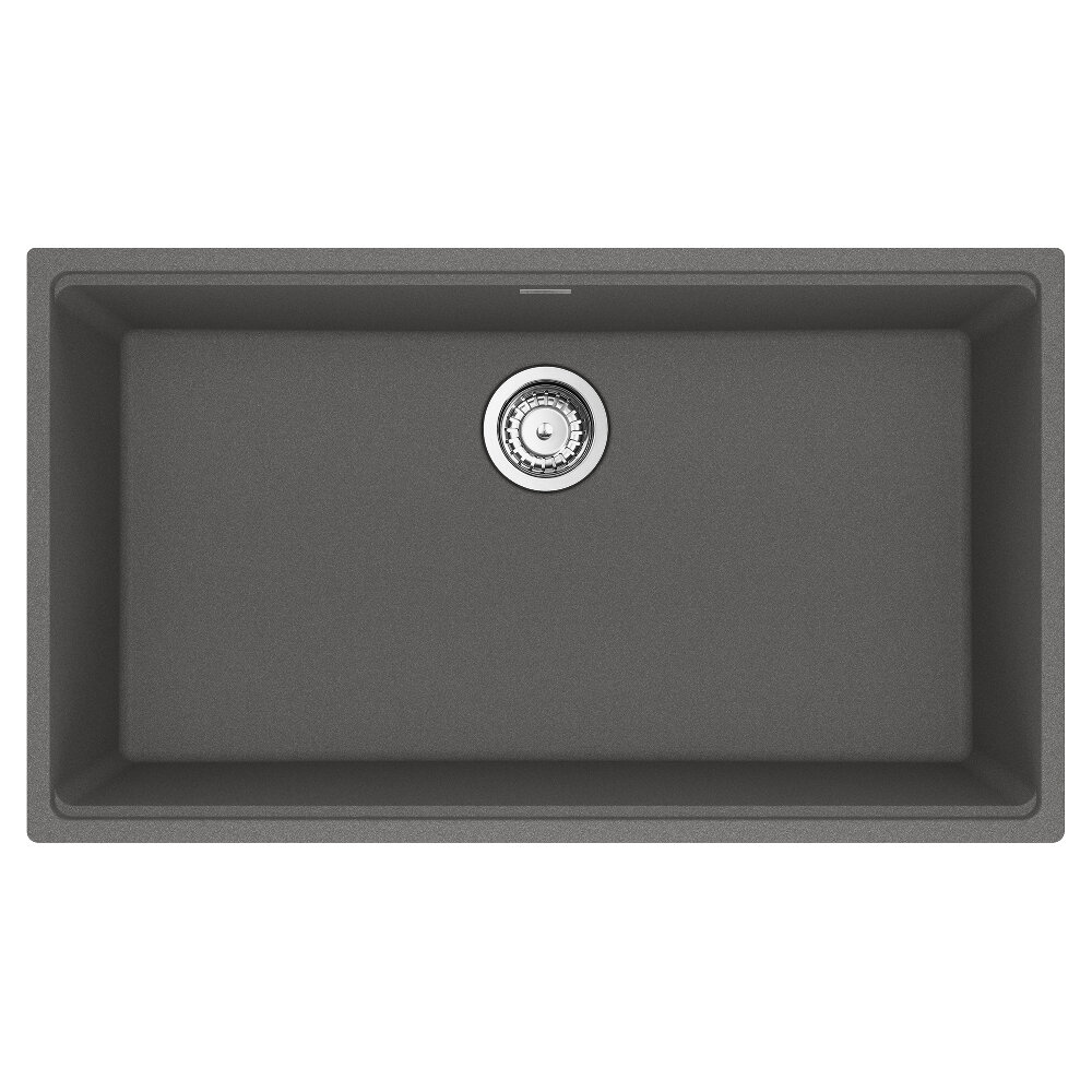 Franke Maris Undermount 33-in x 18.94-in Granite Single Bowl Kitchen Sink in Stone Grey Franke Maris Undermount 33-in x 18.94-in Granite Single Bowl Kitchen Sink in Stone Grey