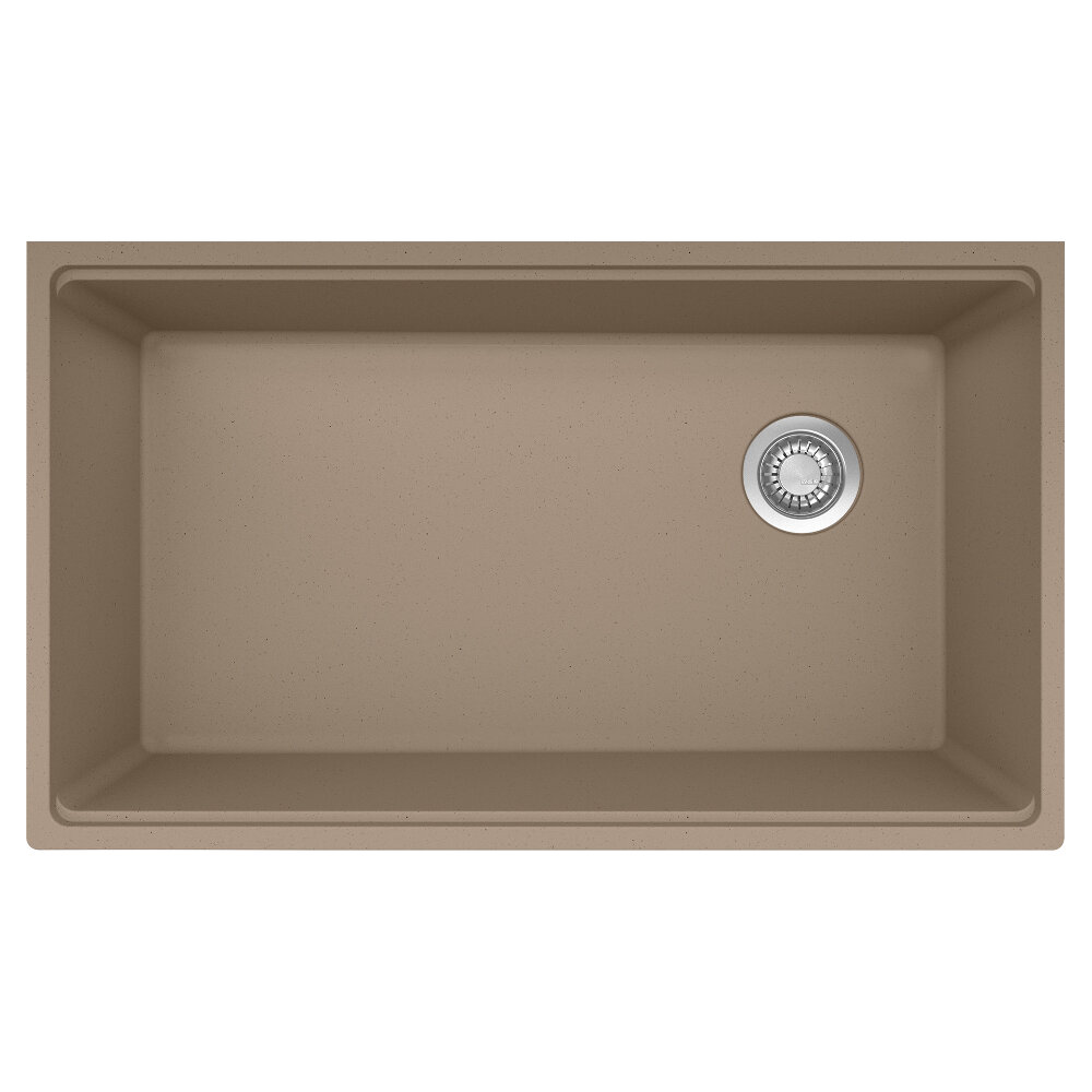 Franke Maris Undermount 33-in x 19.31-in Granite Single Bowl Kitchen Sink in Oyster Franke Maris Undermount 33-in x 19.31-in Granite Single Bowl Kitchen Sink in Oyster
