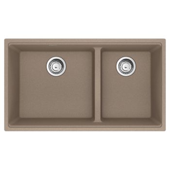 Franke Maris Undermount 33-in x 18.94-in Granite Double Bowl Kitchen Sink in Oyster