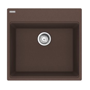 Franke Maris Topmount 21.6-in x 20.8-in Granite Single Bowl Kitchen Sink in Mocha