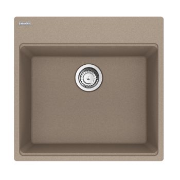 Franke Maris Topmount 21.6-in x 20.8-in Granite Single Bowl Kitchen Sink in Oyster