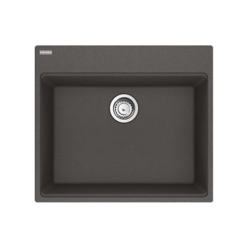 Franke Maris Topmount 25-in x 22-in Granite Single Bowl Kitchen Sink in Slate Grey