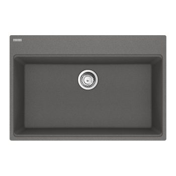 Franke Maris Topmount 33-in x 22-in Granite Single Bowl Kitchen Sink in Stone Grey