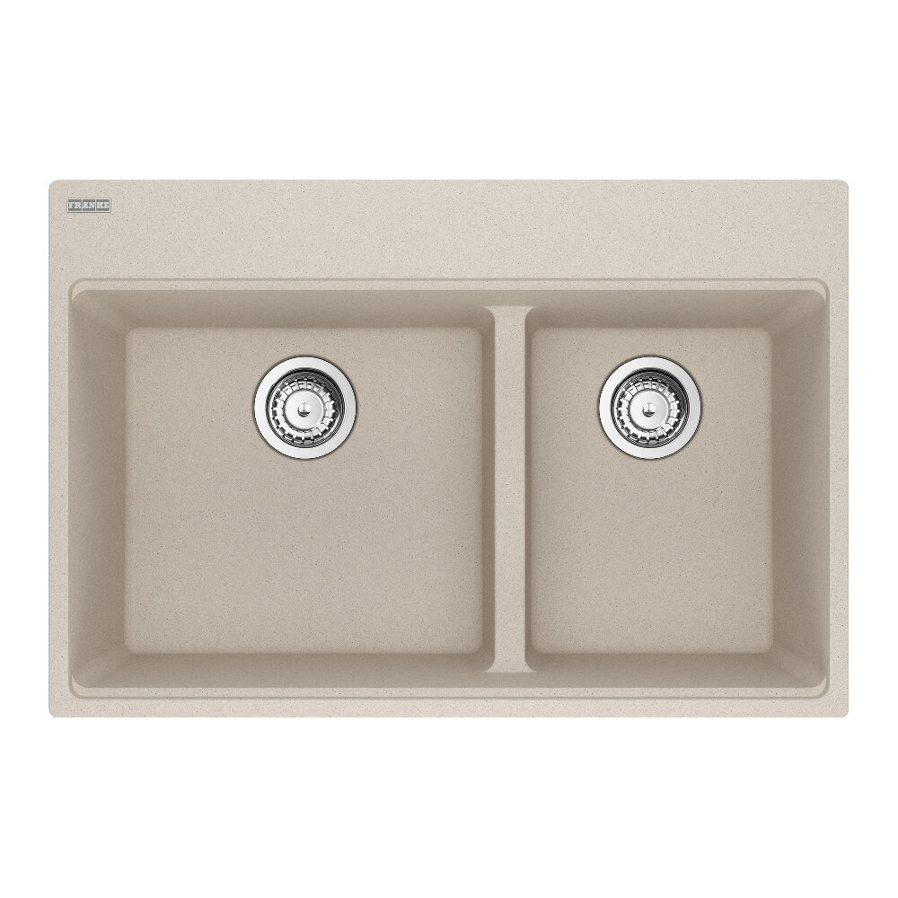 Franke Maris Topmount 33-in x 22-in Granite Double Bowl Kitchen Sink in Champagne Franke Maris Topmount 33-in x 22-in Granite Double Bowl Kitchen Sink in Champagne