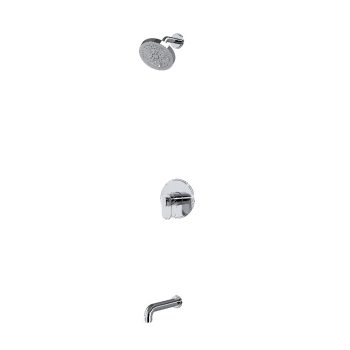 Riobel KIT4744AAC – Type T/P (Thermostatic/Pressure Balance) 1/2″ Coaxial 2-Way No Share With Showerhead And Tub Spout