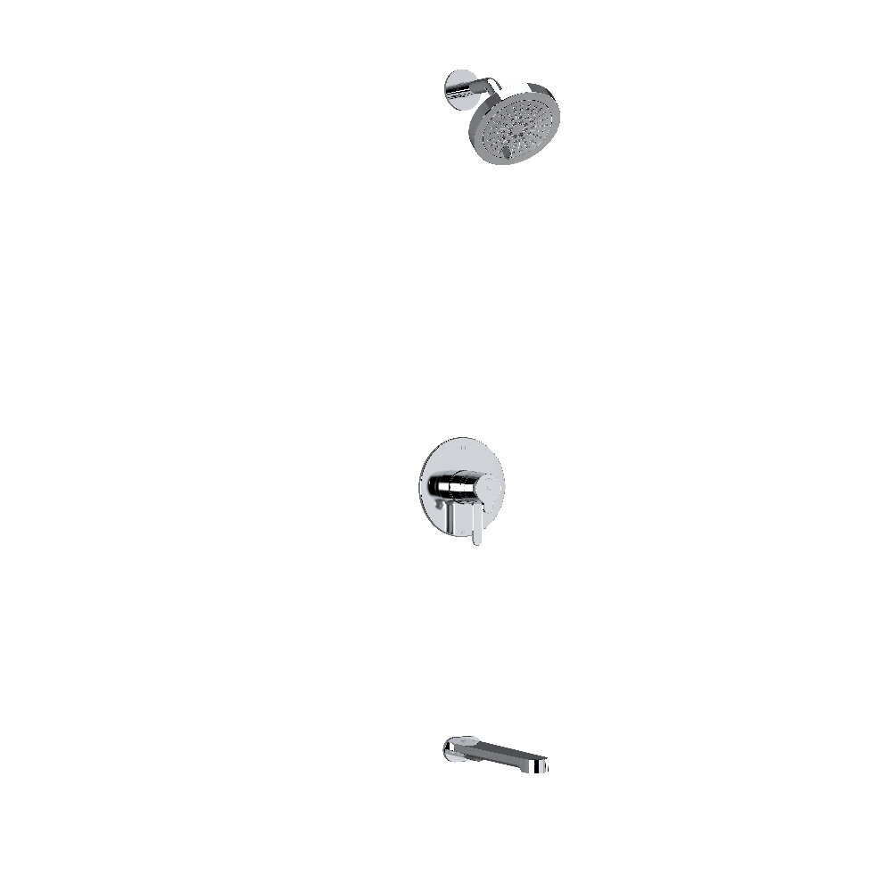 Riobel KIT4744NBC - Type T/P (Thermostatic/Pressure Balance) 1/2" Coaxial 2-Way No Share With Showerhead And Tub Spout Riobel KIT4744NBC - Type T/P (Thermostatic/Pressure Balance) 1/2" Coaxial 2-Way No Share With Showerhead And Tub Spout