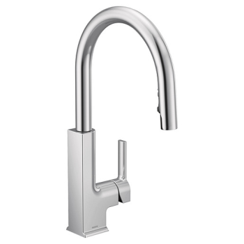MOEN – 90 DEGREE ONE-HANDLE HIGH ARC PULLOUT KITCHEN FAUCET