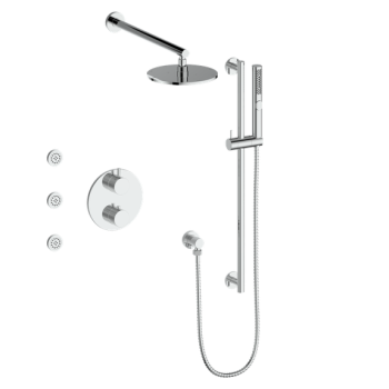 Vogt SET.DA.320.810 – Drava 3-Way TH Shower Kit with Body Jets