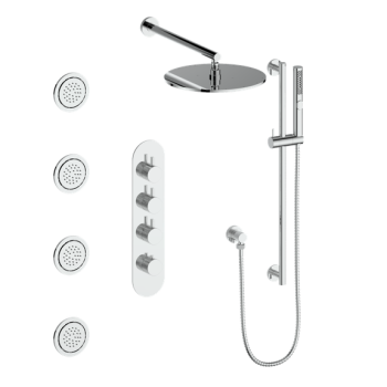 Vogt SET.DA.350.930 – Drava 3-Way TH Shower Kit with Body Jets