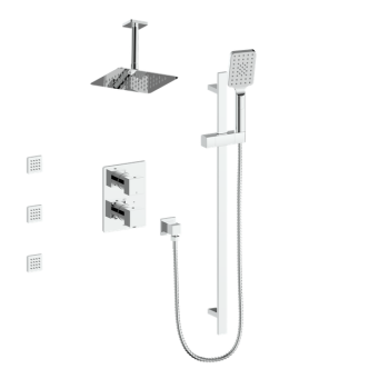 Vogt SET.KG.320.816 – Kapfenberg 3-Way TH Shower Kit with Body Jets and 6″ Ceiling Arm