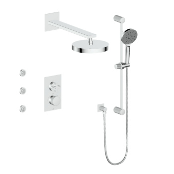 Vogt SET.M3.320.810 – Mond 3-Way TH Shower Kit with Body Jets