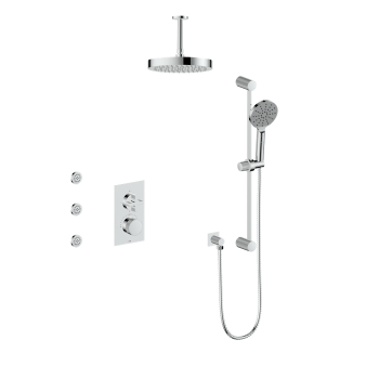 Vogt SET.M3.320.816 – Mond 3-Way TH Shower Kit with Body Jets and 6″ Ceiling Arm
